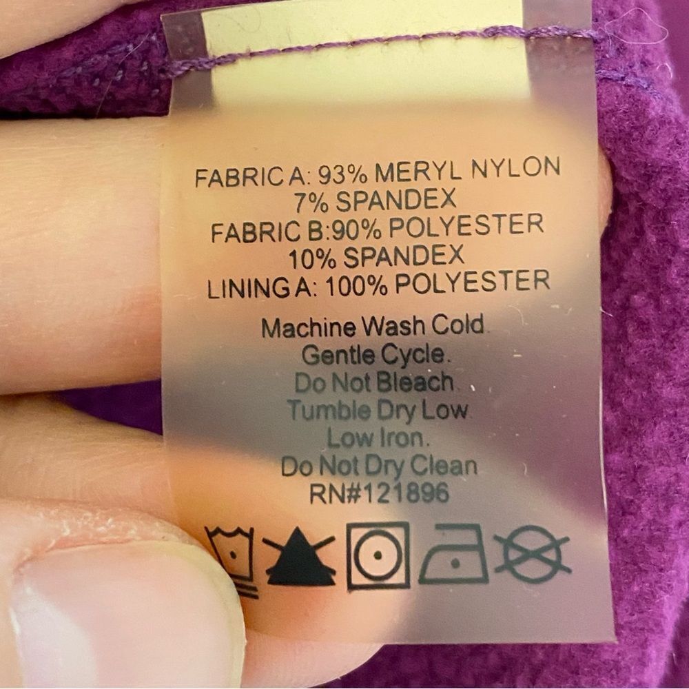 Title Nine purple meryl nylon fleece lined full Zip Hooded jacket coat - Large - Picture 4 of 11
